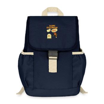 Halloween dessin animé citrouille fantôme - Sac à dos enfant recyclé - bleu marine - Devant