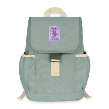 Mythischer Drachen in Wolkenlandschaft - Kinder Recycelter Rucksack - Nebelgrün - Vorne