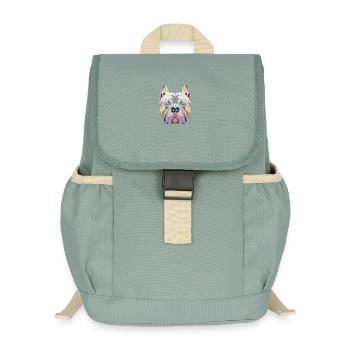 Amerikanischer Tyrann geometrische Kunst, Polygonkopf - Kinder Recycelter Rucksack - Nebelgrün - Vorne