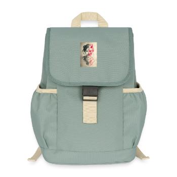 Duality Portrait: Woman and Oni - Kids’ Recycled Backpack - stonewash green - Front