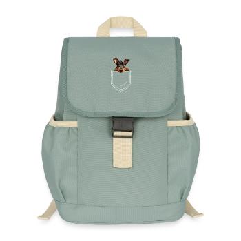 Dog Doberman - Kids’ Recycled Backpack - stonewash green - Front