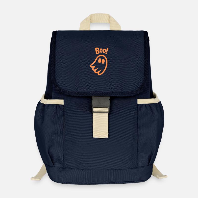 Buhruf! - Kinder süßer Geist Halloween Design - Kinder Recycelter Rucksack - Navy