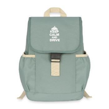 KEEP CALM AND DRIVE! MOTORBIKE BIKER FREITHEIT white - Kids’ Recycled Backpack - stonewash green - Front