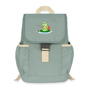 Canne à pêche Pêcheur Tortue Canne à pêche - Sac à dos enfant recyclé - vert lichen - Devant