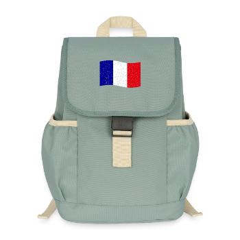 vintage French flag - Kids’ Recycled Backpack - stonewash green - Front