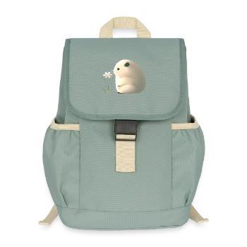 Süßer Hamster mit Blume - Kinder Recycelter Rucksack - Nebelgrün - Vorne