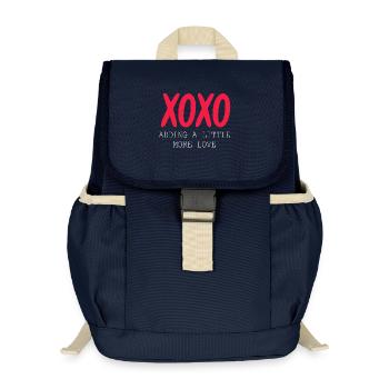 Werdende Eltern Valentinstag Gender Reveal - Kinder Recycelter Rucksack - Navy - Vorne