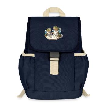 Frosch-Dinner: Fliege am Teller - Kinder Recycelter Rucksack - Navy - Vorne