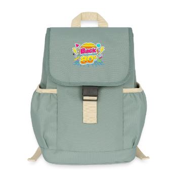 Retour aux années 80 - Sac à dos enfant recyclé - vert lichen - Devant