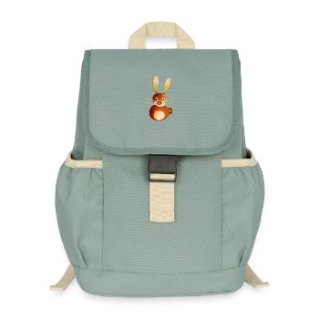Cute Chestnut Rabbit – Crafting Fun & Child - Kids’ Recycled Backpack - stonewash green - Front