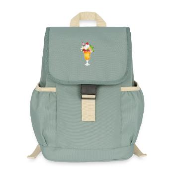 Fruchtiger Eisbecher mit Sahne und Waffel - Kinder Recycelter Rucksack - Nebelgrün - Vorne