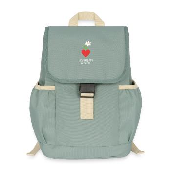 Educator with heart - Kids’ Recycled Backpack - stonewash green - Front