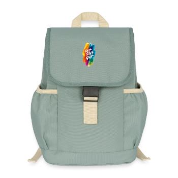 Let go - Kinder Recycelter Rucksack - Nebelgrün - Vorne