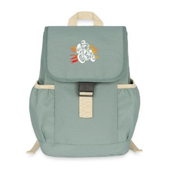 Biker Shirt Motorcyclist - Kids’ Recycled Backpack - stonewash green - Front