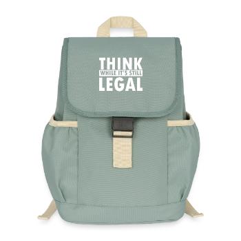 Think While It’s Still Legal Statement Design - Kinder Recycelter Rucksack - Nebelgrün - Vorne