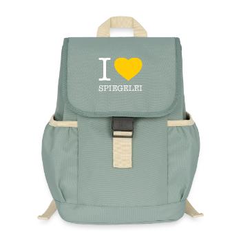 I love Spiegelei - Kinder Recycelter Rucksack - Nebelgrün - Vorne