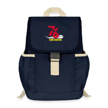 Stylized 76 Seine-Maritime emblem - Kids’ Recycled Backpack - navy - Front