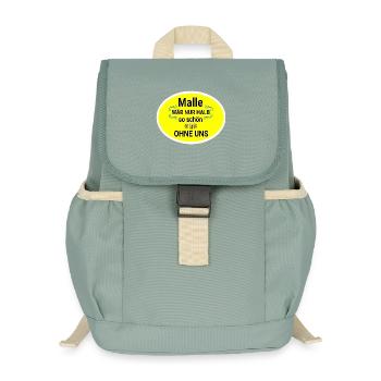 Slogan du parti Malle sans nous - Sac à dos enfant recyclé - vert lichen - Devant