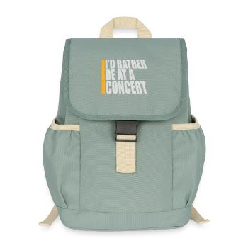 I'd Rather Be At A Concert Lustig Musik Konzert - Kids’ Recycled Backpack - stonewash green - Front