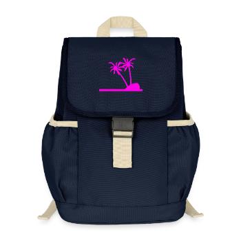 Palmen - Kinder Recycelter Rucksack - Navy - Vorne
