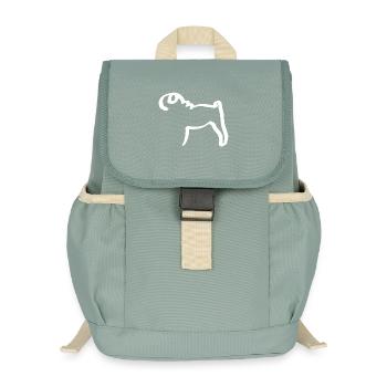Line Pug - Kids’ Recycled Backpack - stonewash green - Front