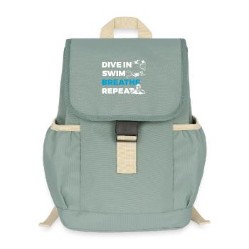 Eintauchen Schwimmen Atmen Wiederholen - Kinder Recycelter Rucksack - Nebelgrün - Vorne