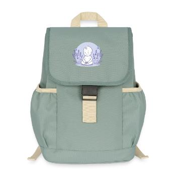 Baby im Lavendel - Kinder Recycelter Rucksack - Nebelgrün - Vorne