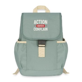 Action Over Complain - Kids’ Recycled Backpack - stonewash green - Front