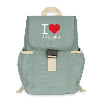 I LOVE AALBORG - Kinder Recycelter Rucksack - Nebelgrün - Vorne