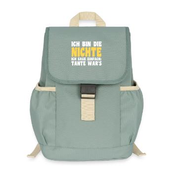 Family motif nephew - Kids’ Recycled Backpack - stonewash green - Front