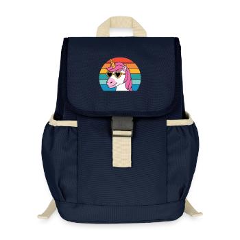 Créature mythique Conte de fées Cheval Fantaisie Licorne colorée - Sac à dos enfant recyclé - bleu marine - Devant