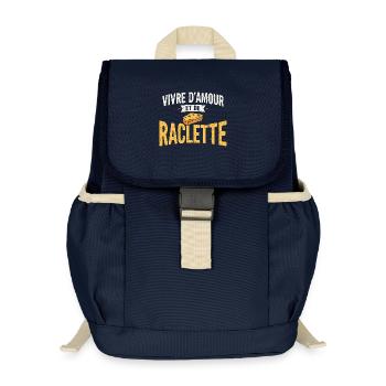 Raclette Fromage Cadeau Humour Hiver Savoie - Sac à dos enfant recyclé - bleu marine - Devant