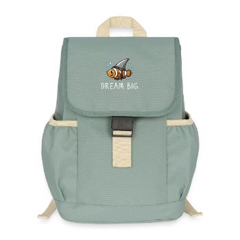 Dream Big – Clownfisch als Hai Illustration - Kinder Recycelter Rucksack - Nebelgrün - Vorne