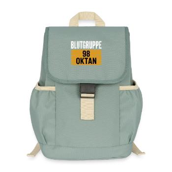 Groupe sanguin 98 octane - Conception de l’essence - Sac à dos enfant recyclé - vert lichen - Devant