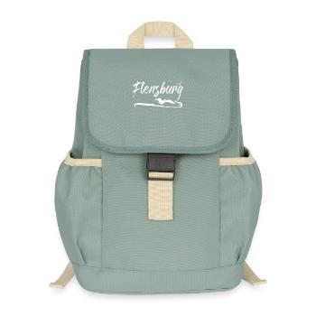 Flensburg Möwe - Kinder Recycelter Rucksack - Nebelgrün - Vorne