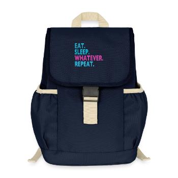EAT SLEEP WHATEVER REPEAT / Humor / Stupid Sayings - Kids’ Recycled Backpack - navy - Front