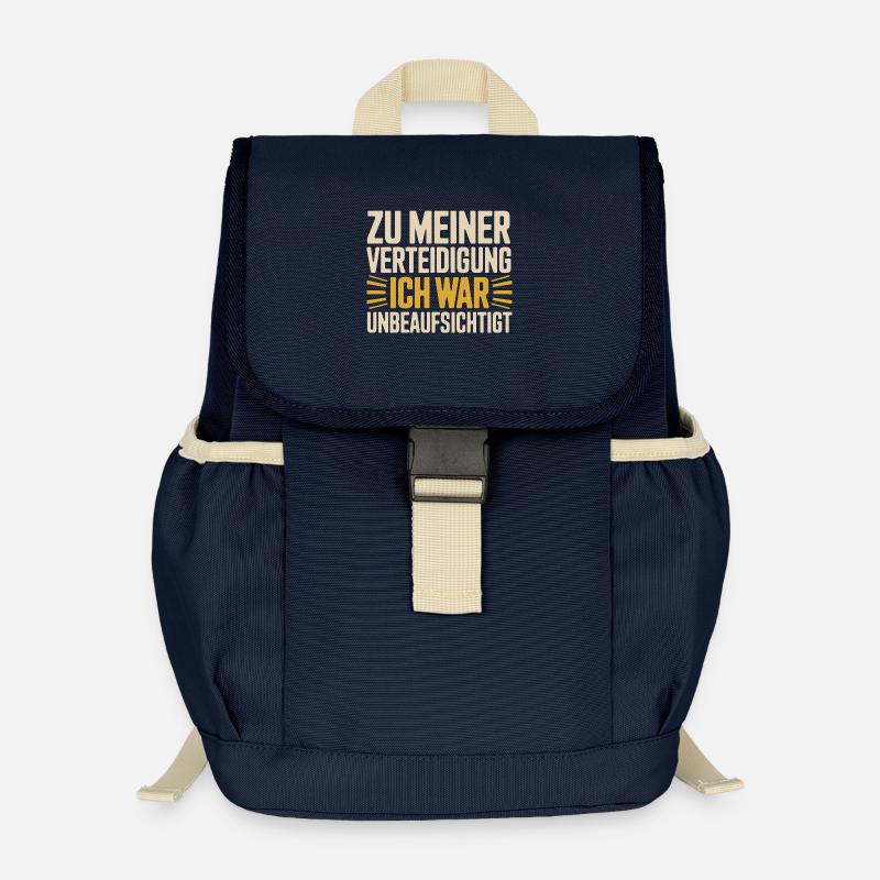 Zu Meiner Verteidigung Ich War Unbeaufsichtigt - Kinder Recycelter Rucksack - Navy