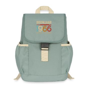 Baujahr Juli 1966 unzerstörbar - Kinder Recycelter Rucksack - Nebelgrün - Vorne