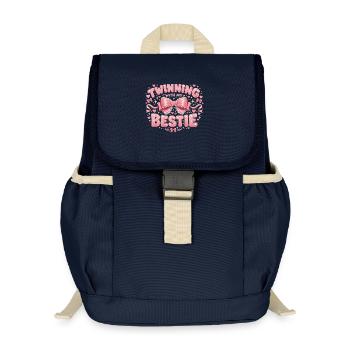 Twinning With My Bestie Best Friend Design - Kids’ Recycled Backpack - navy - Front