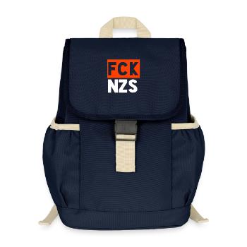 Fuck Nazis - Kids’ Recycled Backpack - navy - Front