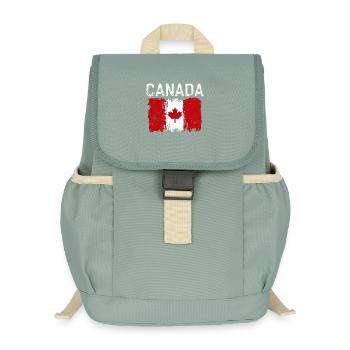 Distressed Canada Flag Print - Kids’ Recycled Backpack - stonewash green - Front