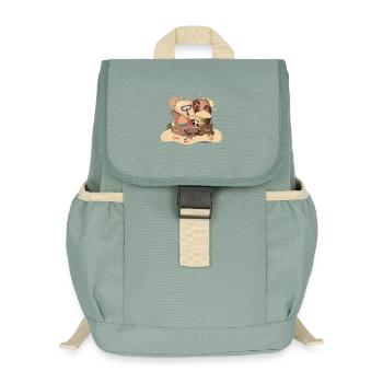 Vintage suitcase for the beach holiday – summery - Kids’ Recycled Backpack - stonewash green - Front