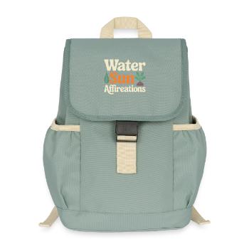 Water Sun Affireations Nature Design - Kids’ Recycled Backpack - stonewash green - Front