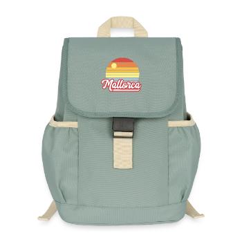 Mallorca, Urlaub - Kinder Recycelter Rucksack - Nebelgrün - Vorne