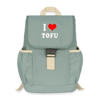 Ich liebe Tofu - Kinder Recycelter Rucksack - Nebelgrün - Vorne