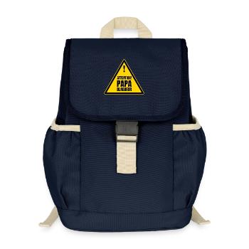 Careful! Joking Dad - Kids’ Recycled Backpack - navy - Front