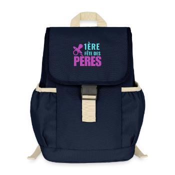 1ère fête des pères - Sac à dos enfant recyclé - bleu marine - Devant