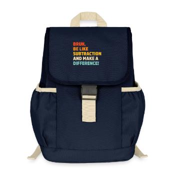 Bruh être comme soustraction et faire une différence jeu de mots - Sac à dos enfant recyclé - bleu marine - Devant