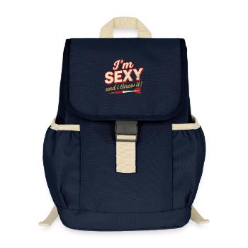 Dartf funny Hoodie "i'm sexy and I throw it" - Kids’ Recycled Backpack - navy - Front