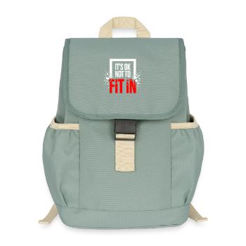 It's Ok Not To Fit In Individuality Motivation - Kids’ Recycled Backpack - stonewash green - Front